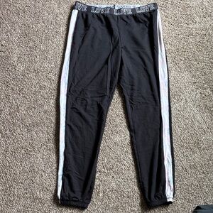 Love Black joggers with Side Stripes